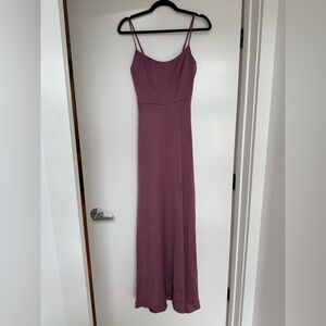 Bridesmaid Mauve Spaghetti Strap Dress